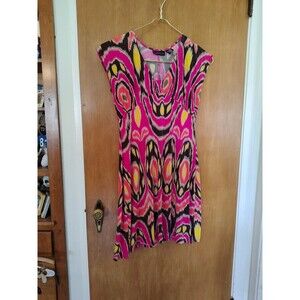90s Attention Retro Dress Colorful Polyester Medium